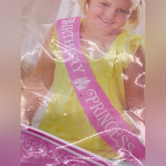 Disney Princess Royal Event Kids Birthday Party Pink Sash for Birthday Girl - Picture 3 of 6